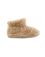 Lauren Luxury Borg Fleece Short Slipper Boots in Biscuit