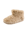 Lauren Luxury Borg Fleece Short Slipper Boots in Biscuit