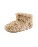 Lauren Luxury Borg Fleece Short Slipper Boots in Biscuit
