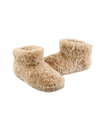 Lauren Luxury Borg Fleece Short Slipper Boots in Biscuit