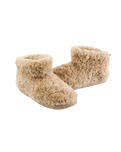Lauren Luxury Borg Fleece Short Slipper Boots in Biscuit