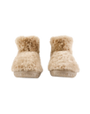 Lauren Luxury Borg Fleece Short Slipper Boots in Biscuit
