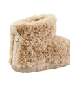 Lauren Luxury Borg Fleece Short Slipper Boots in Biscuit