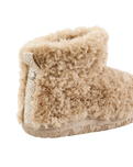 Lauren Luxury Borg Fleece Short Slipper Boots in Biscuit