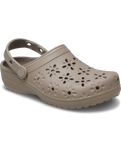 Classic Floral Cut Out Clogs in Taupe