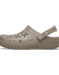 Classic Floral Cut Out Clogs in Taupe