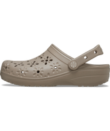 Classic Floral Cut Out Clogs in Taupe