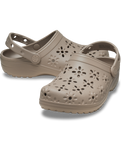 Classic Floral Cut Out Clogs in Taupe