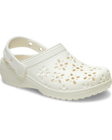 Classic Floral Cut Out Clogs in Chalk