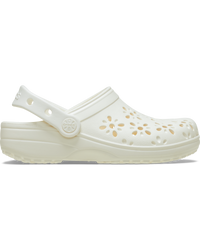 Classic Floral Cut Out Clogs in Chalk