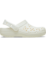 Classic Floral Cut Out Clogs in Chalk