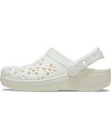 Classic Floral Cut Out Clogs in Chalk