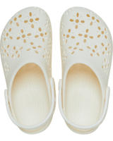 Classic Floral Cut Out Clogs in Chalk