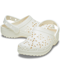 Classic Floral Cut Out Clogs in Chalk