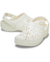 Classic Floral Cut Out Clogs in Chalk