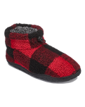Neeson Sherpa Slipper Boots in Red & Black Check