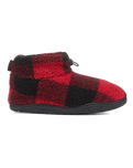 Neeson Sherpa Slipper Boots in Red & Black Check