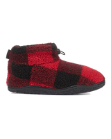 Neeson Sherpa Slipper Boots in Red & Black Check