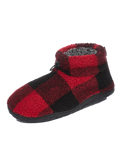 Neeson Sherpa Slipper Boots in Red & Black Check