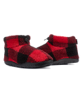 Neeson Sherpa Slipper Boots in Red & Black Check