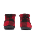 Neeson Sherpa Slipper Boots in Red & Black Check