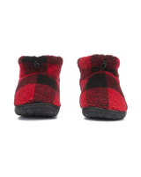 Neeson Sherpa Slipper Boots in Red & Black Check
