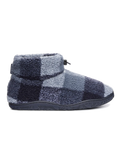 Neeson Sherpa Slipper Boots in Navy Check