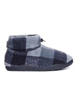 Neeson Sherpa Slipper Boots in Navy Check