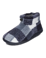 Neeson Sherpa Slipper Boots in Navy Check