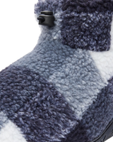 Neeson Sherpa Slipper Boots in Navy Check