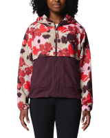 Spire Valley™ Printed Windbreaker Jacket in Washed Red Ikatbloom Print & Moonvista