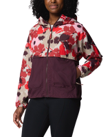 Spire Valley™ Printed Windbreaker Jacket in Washed Red Ikatbloom Print & Moonvista