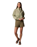 Paracutie Cropped Cargo Windbreaker Jacket in Safari