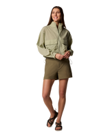 Paracutie Cropped Cargo Windbreaker Jacket in Safari