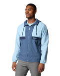 Spire Valley Hooded Windbreaker Jacket in Ripple Blue, Dark Mountain & Collegiate Navy