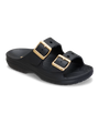 The Crocs Womens Metallic Buckle Saturday Sandals in Black