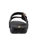 The Crocs Womens Metallic Buckle Saturday Sandals in Black