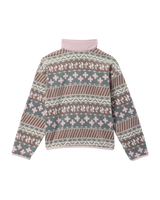 The Columbia Girls Girls Sequoia Grove™ Printed Full Zip Fleece Jacket in Iron Wizard Island & Mineral Pink
