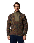 The Columbia Mens Sequoia Grove™ Printed Full Zip Fleece Jacket in Stone Green & Treebark