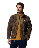 The Columbia Mens Sequoia Grove™ Printed Full Zip Fleece Jacket in Stone Green & Treebark