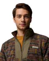 The Columbia Mens Sequoia Grove™ Printed Full Zip Fleece Jacket in Stone Green & Treebark