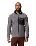The Columbia Mens Fast Trek™ Overlay Full Zip Fleece Jacket in City Grey & Black