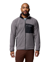 The Columbia Mens Fast Trek™ Overlay Full Zip Fleece Jacket in City Grey & Black