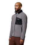 The Columbia Mens Fast Trek™ Overlay Full Zip Fleece Jacket in City Grey & Black