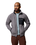 The Columbia Mens Fast Trek™ Overlay Full Zip Fleece Jacket in City Grey & Black