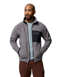 The Columbia Mens Fast Trek™ Overlay Full Zip Fleece Jacket in City Grey & Black