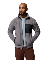 The Columbia Mens Fast Trek™ Overlay Full Zip Fleece Jacket in City Grey & Black