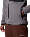 The Columbia Mens Fast Trek™ Overlay Full Zip Fleece Jacket in City Grey & Black