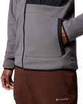 The Columbia Mens Fast Trek™ Overlay Full Zip Fleece Jacket in City Grey & Black