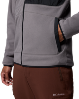 The Columbia Mens Fast Trek™ Overlay Full Zip Fleece Jacket in City Grey & Black